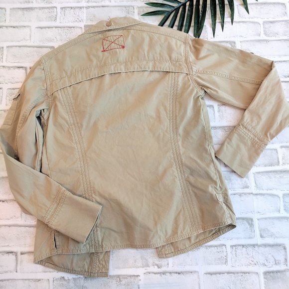 A. KURTZ Tan and camo button shirt or jacket - Picture 2 of 7